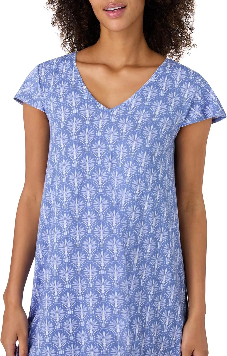Tommy Bahama - Women's Short Nightgown, Short Sleeve Stretch Jersey Ruffle Hem Dress for Sleep or Lounge