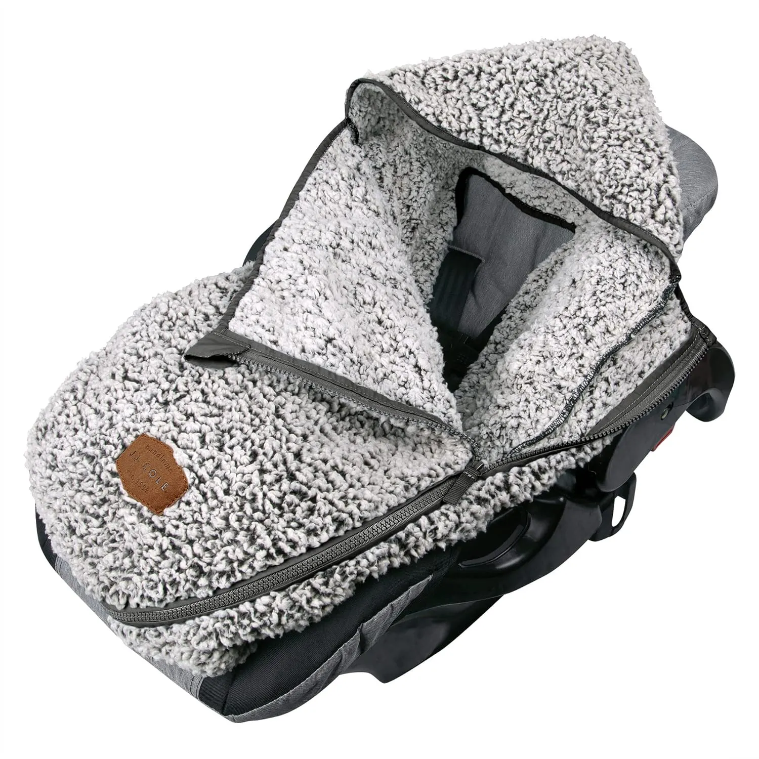Tomy Cole Bundle Me Winter Baby Car Seat Cover and Bunting Bag - Sherpa Lined Baby Carrier Cover - Winter Car Seat Covers - Cozy Gray