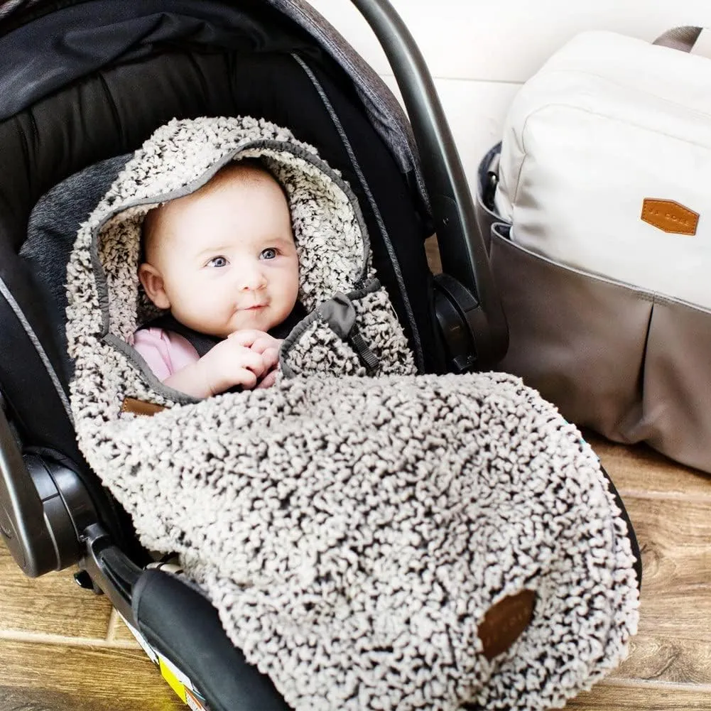 Tomy Cole Bundle Me Winter Baby Car Seat Cover and Bunting Bag - Sherpa Lined Baby Carrier Cover - Winter Car Seat Covers - Cozy Gray