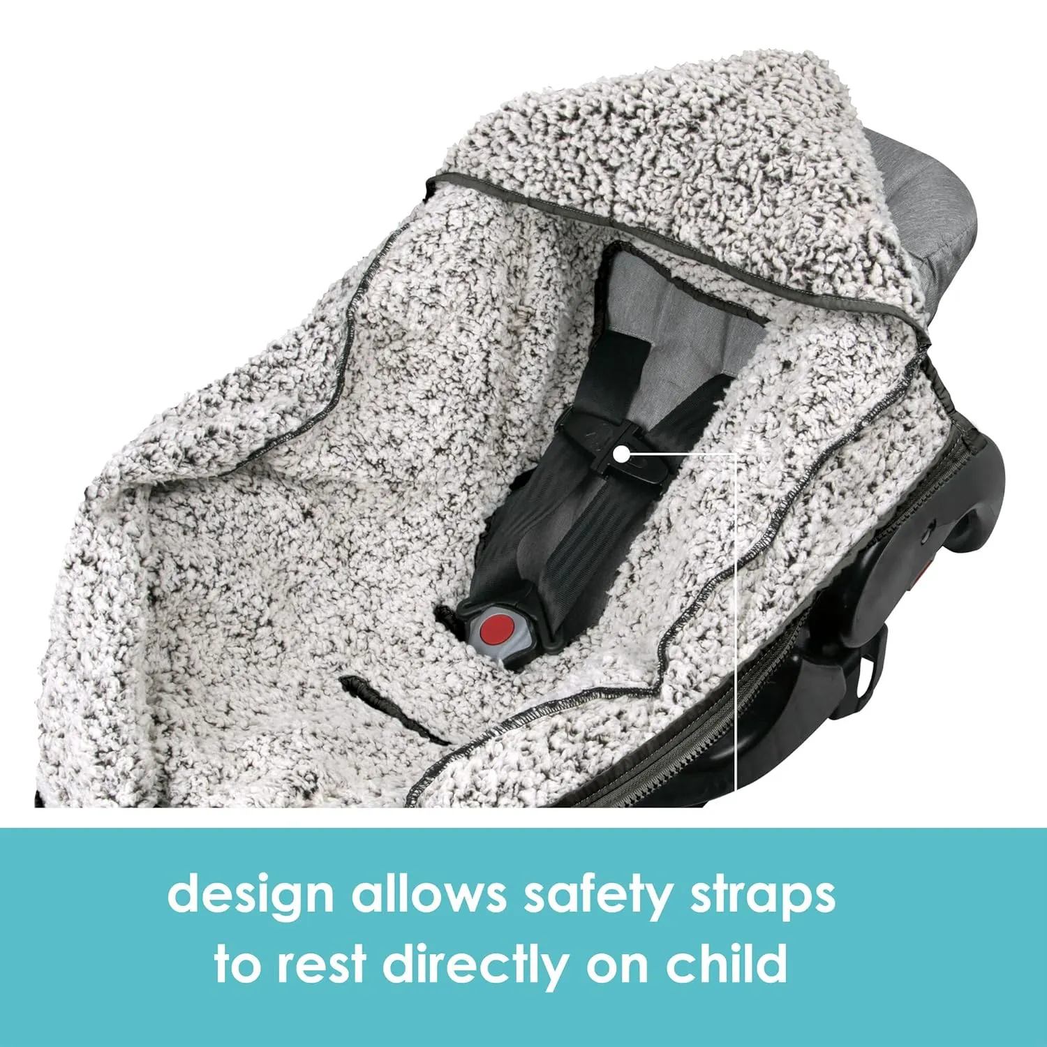 Tomy Cole Bundle Me Winter Baby Car Seat Cover and Bunting Bag - Sherpa Lined Baby Carrier Cover - Winter Car Seat Covers - Cozy Gray