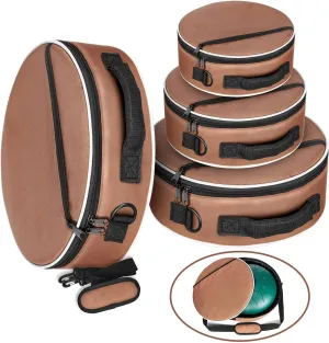 Tongue Drum Bag 6" 8" 10" 12" Each,set of 4 Steel Tongue Drum Cases (Brown set of 4)
