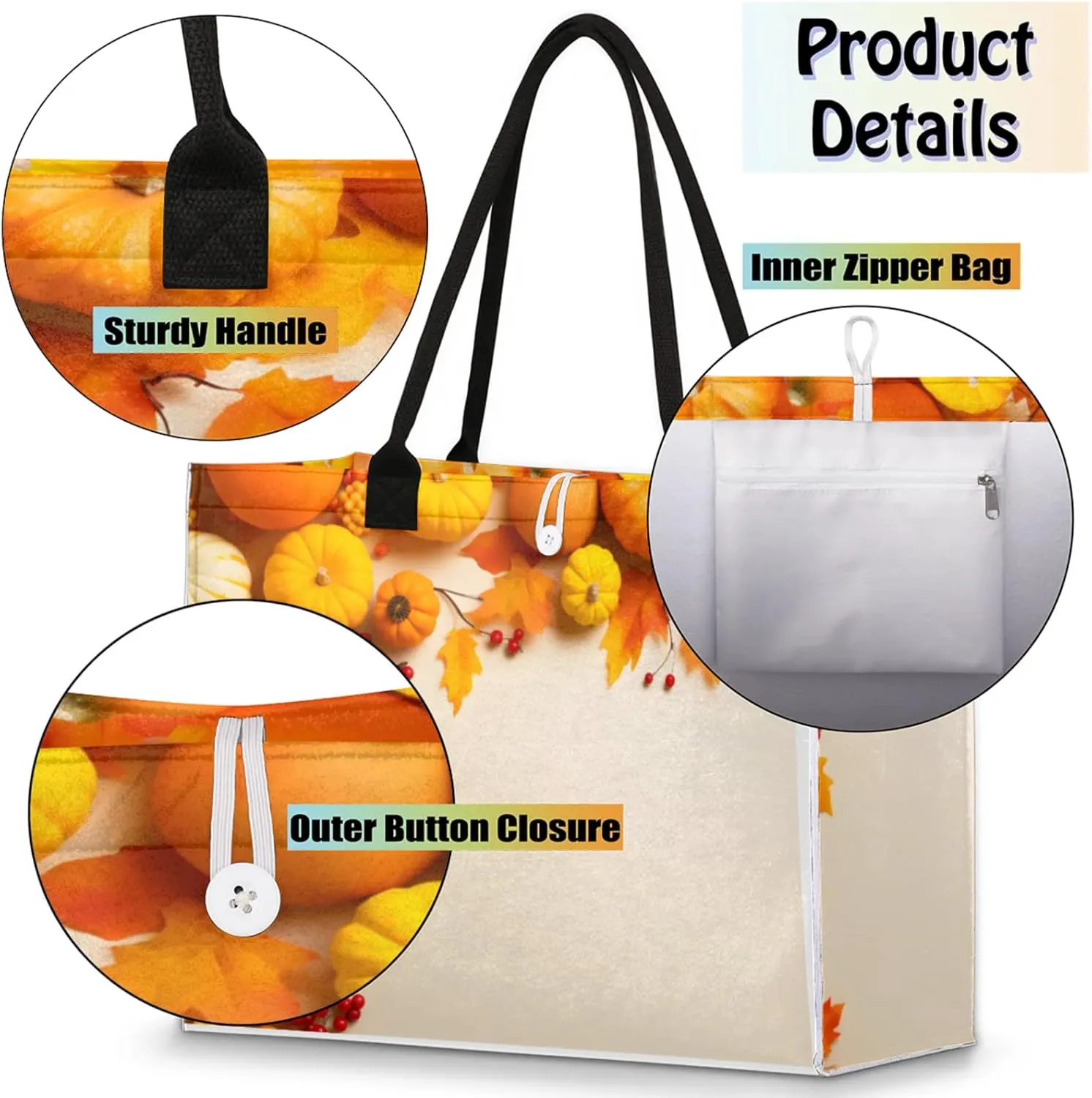 Tote Bag for Women Reusable Canvas Shoulder Bag