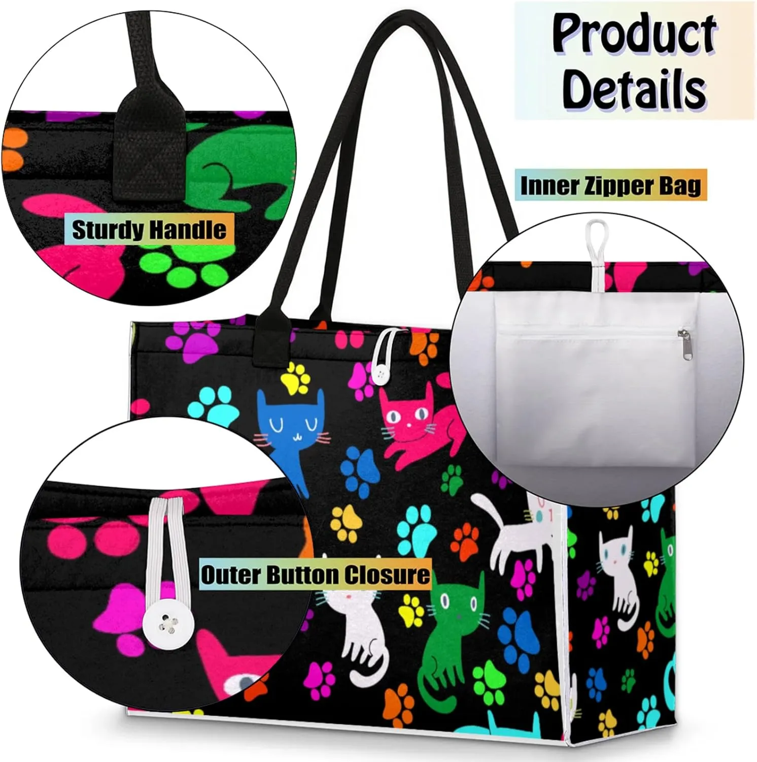 Tote Bag for Women Reusable Canvas Shoulder Bag