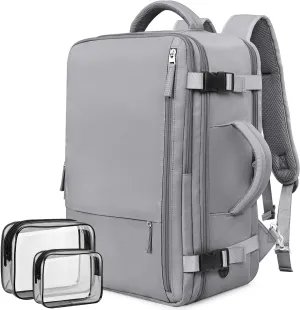 Travel Backpack for Women Men, Carry on Backpack Bag for Traveling on Airplane, Flight Approved Personal Item Size Backpack Luggage,Travel Essentials, Dark Grey