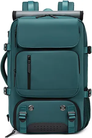 Travel Backpack for Women Men Carry On Backpack fits 16” Laptop Waterproof Convertible Backpack with Shoe Compartment (Dark Green)