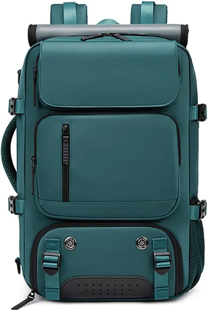 Travel Backpack for Women Men Carry On Backpack fits 16” Laptop Waterproof Convertible Backpack with Shoe Compartment (Dark Green)
