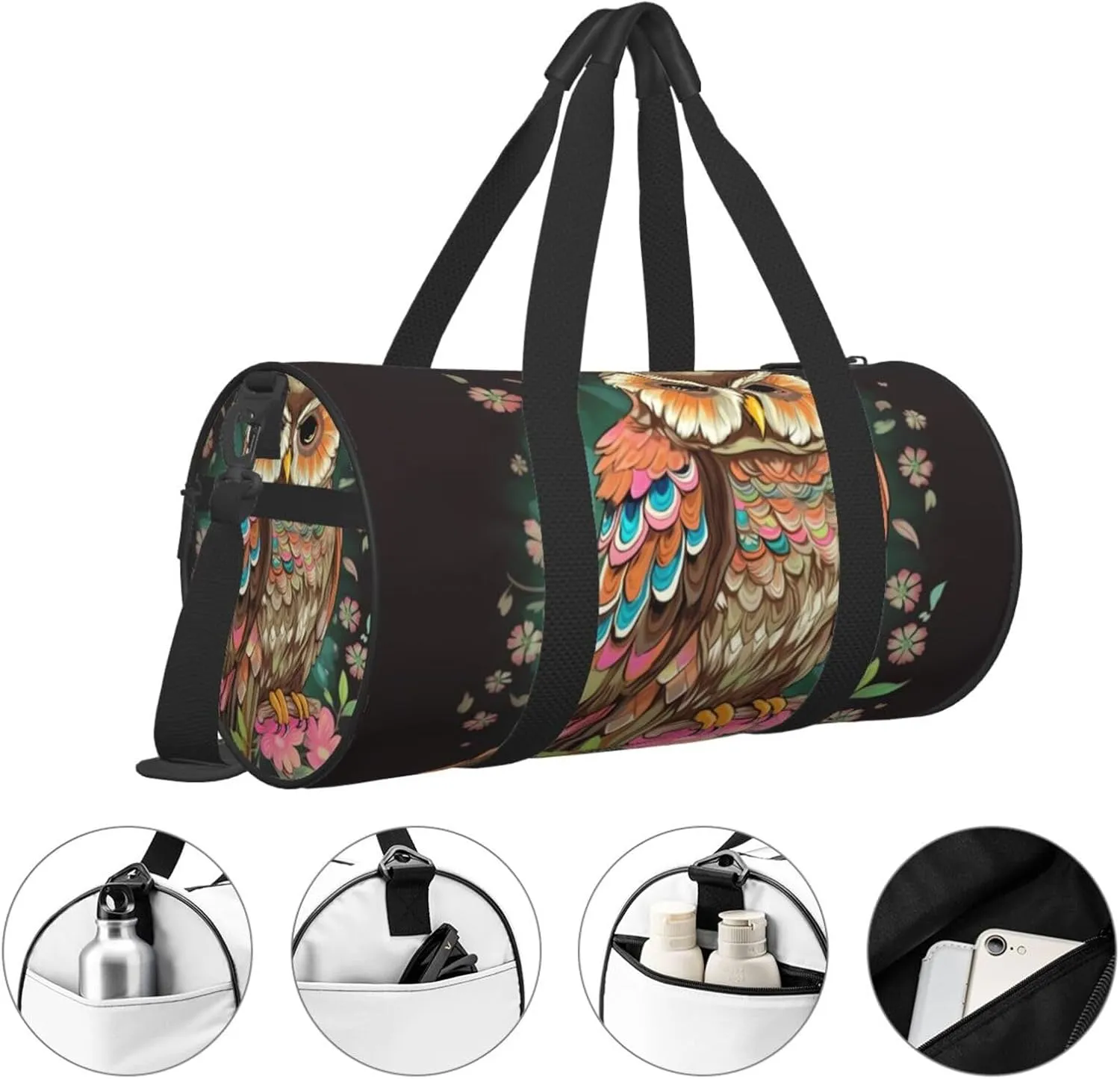 Travel Bag For Women,Anime Owl Print Personal Item Duffle Bags,Weekend Travel Duffel Tote Bag,Travel Sport Gym Bag For Men,Airplane Travel Essentials For Flying