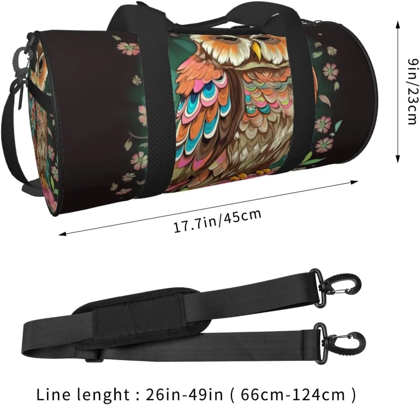 Travel Bag For Women,Anime Owl Print Personal Item Duffle Bags,Weekend Travel Duffel Tote Bag,Travel Sport Gym Bag For Men,Airplane Travel Essentials For Flying
