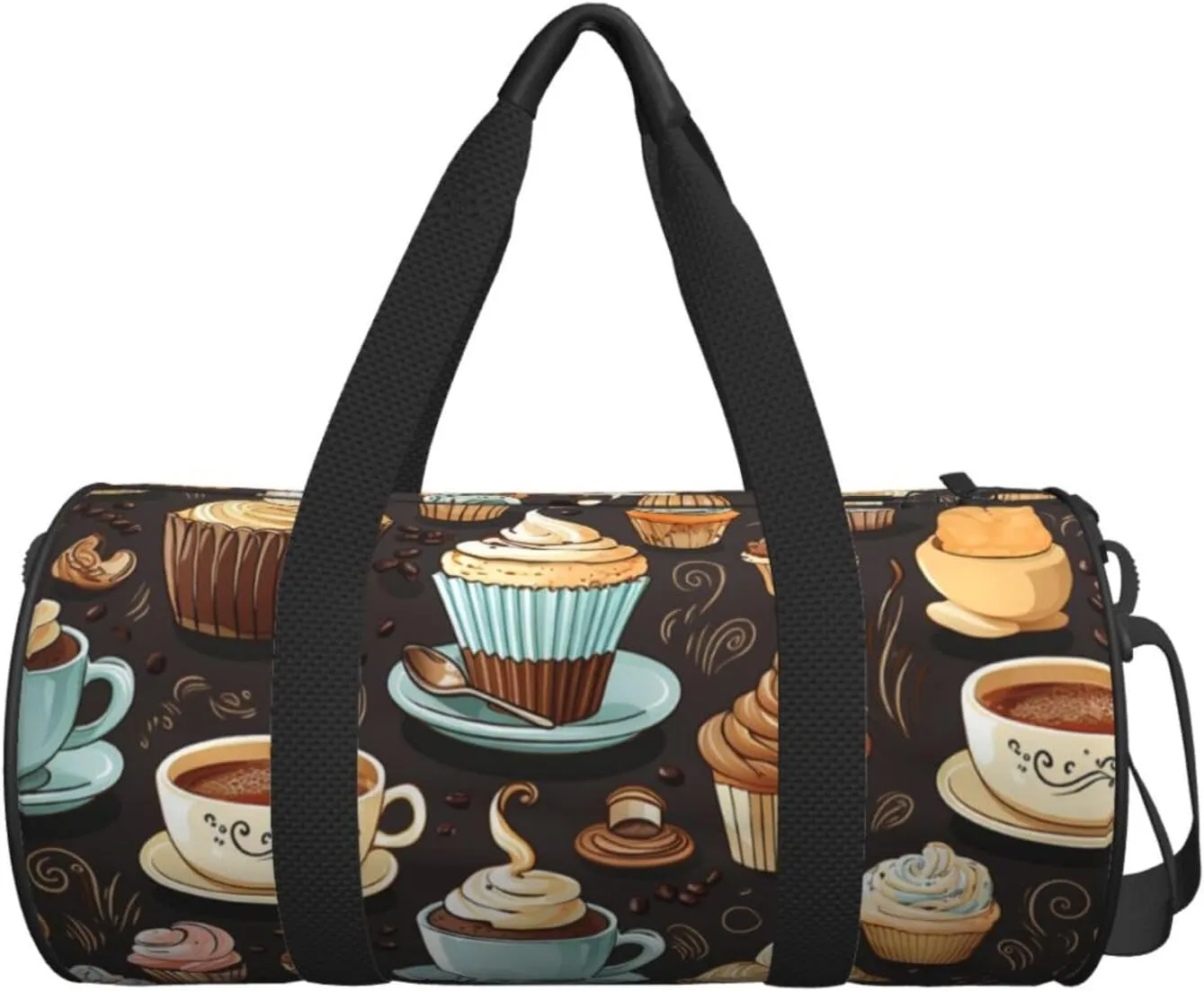 Travel Bag For Women,Coffee And Sweets Sugar Chocolate Print Personal Item Duffle Bags,Weekend Travel Duffel Tote Bag,Travel Sport Gym Bag For Men,Airplane Travel Essentials For Flying