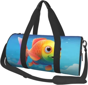 Travel Bag For Women,Color Fish Print Personal Item Duffle Bags,Weekend Travel Duffel Tote Bag,Travel Sport Gym Bag For Men,Airplane Travel Essentials For Flying
