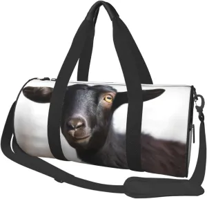 Travel Bag For Women,Cute Black Goat Animal Print Personal Item Duffle Bags,Weekend Travel Duffel Tote Bag,Travel Sport Gym Bag For Men,Airplane Travel Essentials For Flying