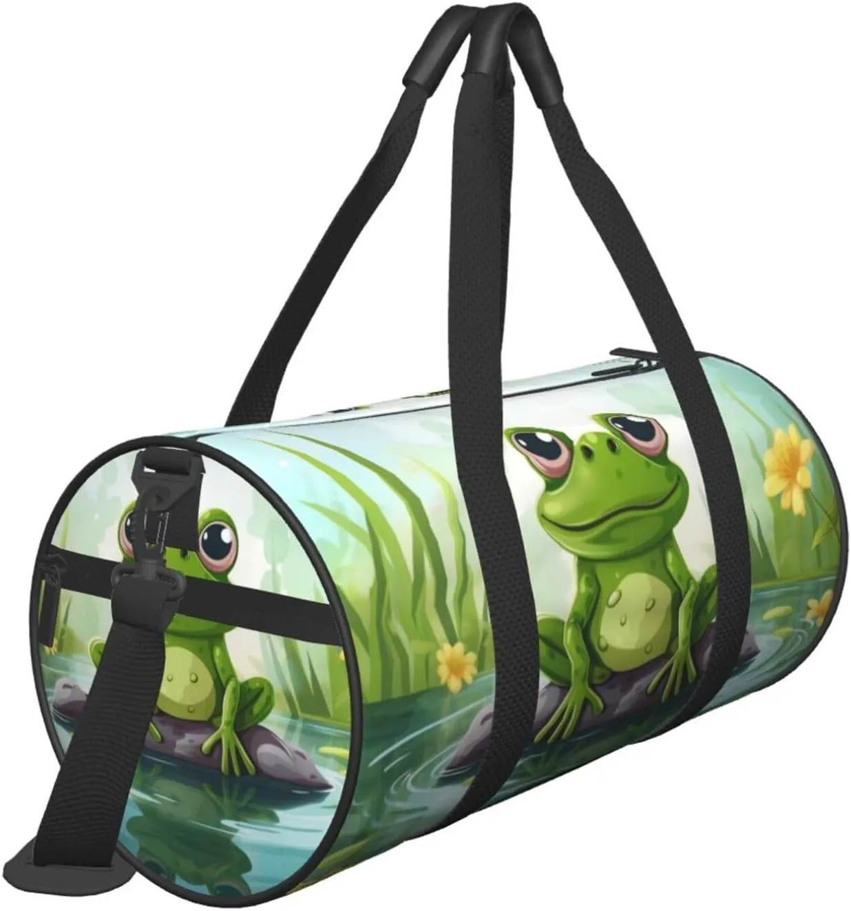 Travel Bag For Women,Frog In A Pond Print Personal Item Duffle Bags,Weekend Travel Duffel Tote Bag,Travel Sport Gym Bag For Men,Airplane Travel Essentials For Flying