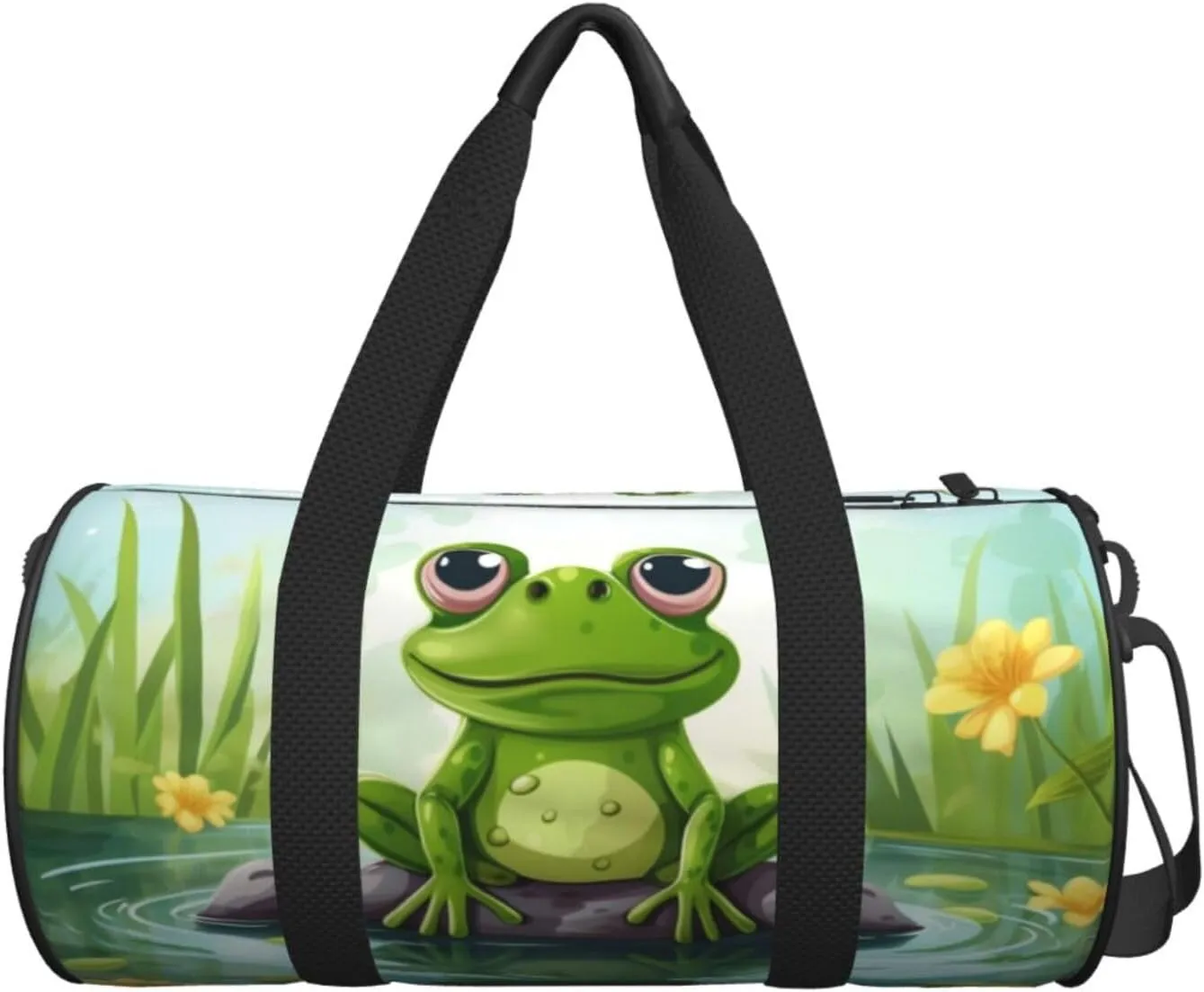 Travel Bag For Women,Frog In A Pond Print Personal Item Duffle Bags,Weekend Travel Duffel Tote Bag,Travel Sport Gym Bag For Men,Airplane Travel Essentials For Flying