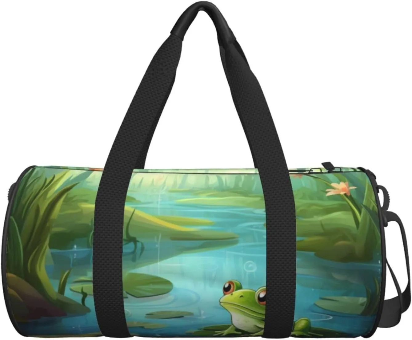 Travel Bag For Women,Frog In A Pond Print Personal Item Duffle Bags,Weekend Travel Duffel Tote Bag,Travel Sport Gym Bag For Men,Airplane Travel Essentials For Flying