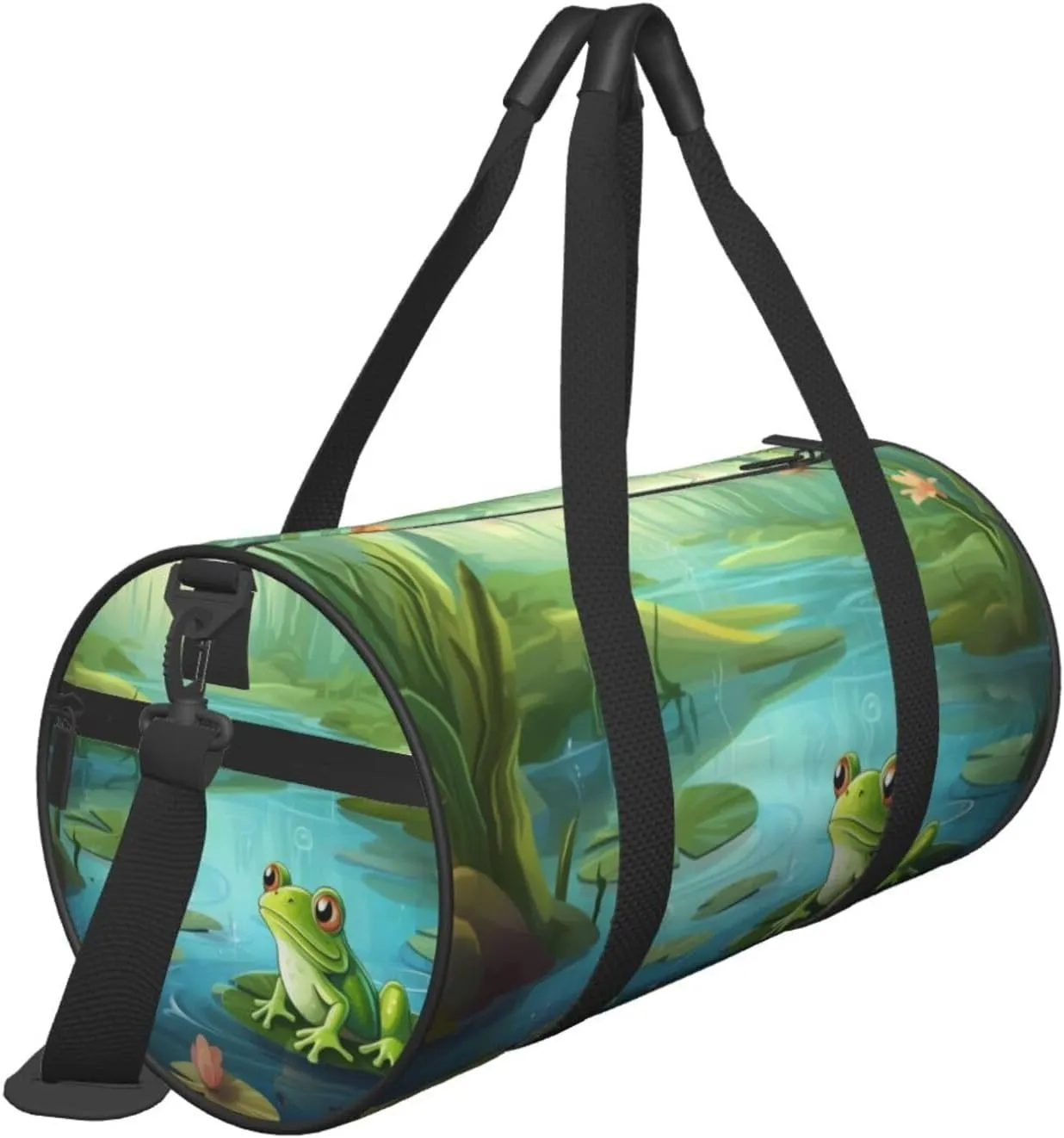 Travel Bag For Women,Frog In A Pond Print Personal Item Duffle Bags,Weekend Travel Duffel Tote Bag,Travel Sport Gym Bag For Men,Airplane Travel Essentials For Flying