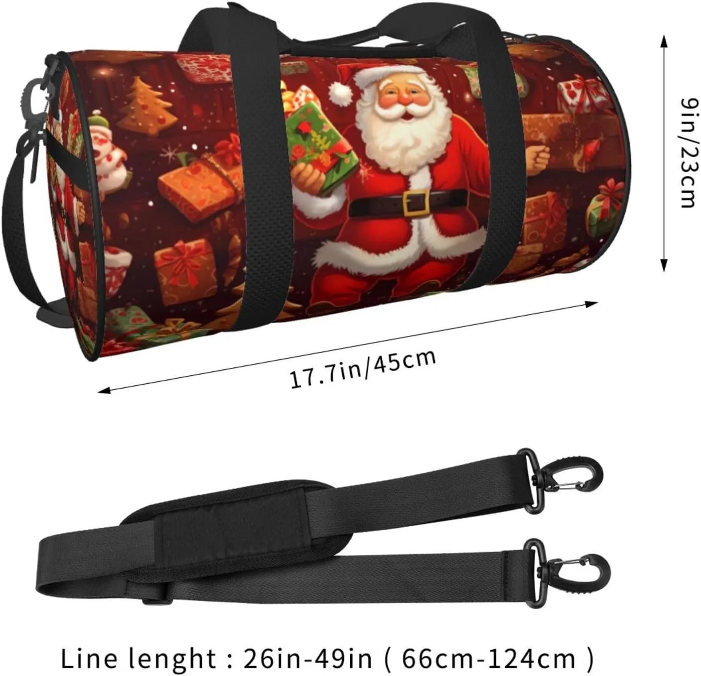 Travel Bag For Women,Happy Christmas Print Personal Item Duffle Bags,Weekend Travel Duffel Tote Bag,Travel Sport Gym Bag For Men,Airplane Travel Essentials For Flying