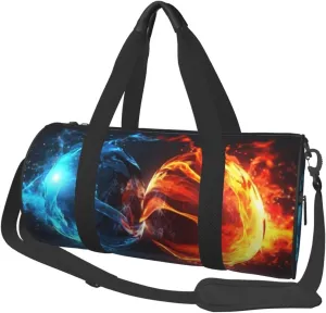 Travel Bag For Women,Ice And Fire Balls Print Personal Item Duffle Bags,Weekend Travel Duffel Tote Bag,Travel Sport Gym Bag For Men,Airplane Travel Essentials For Flying