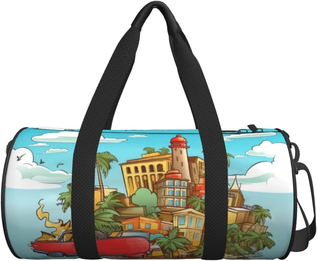 Travel Bag For Women,Island Of Cuba Print Personal Item Duffle Bags,Weekend Travel Duffel Tote Bag,Travel Sport Gym Bag For Men,Airplane Travel Essentials For Flying