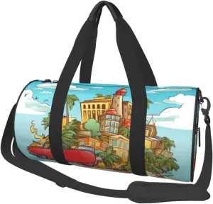 Travel Bag For Women,Island Of Cuba Print Personal Item Duffle Bags,Weekend Travel Duffel Tote Bag,Travel Sport Gym Bag For Men,Airplane Travel Essentials For Flying