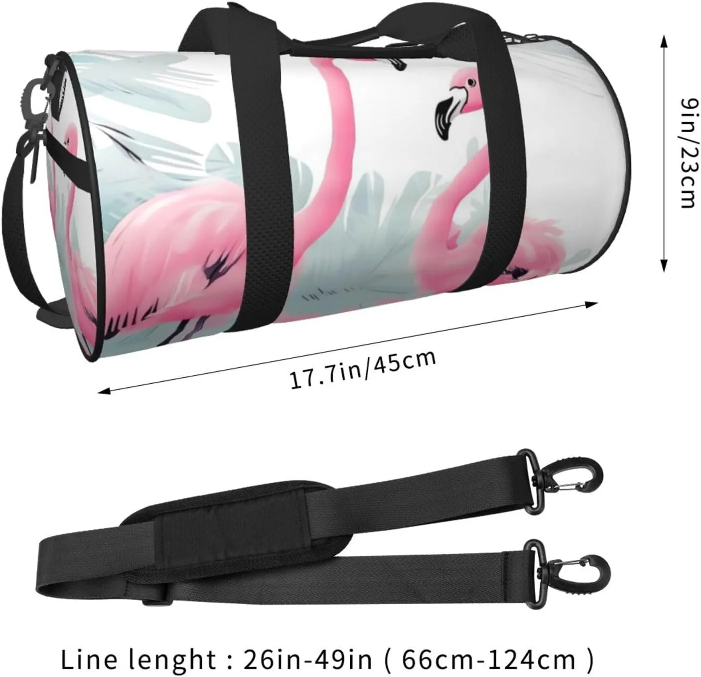 Travel Bag For Women,Love Flamingo Print Personal Item Duffle Bags,Weekend Travel Duffel Tote Bag,Travel Sport Gym Bag For Men,Airplane Travel Essentials For Flying
