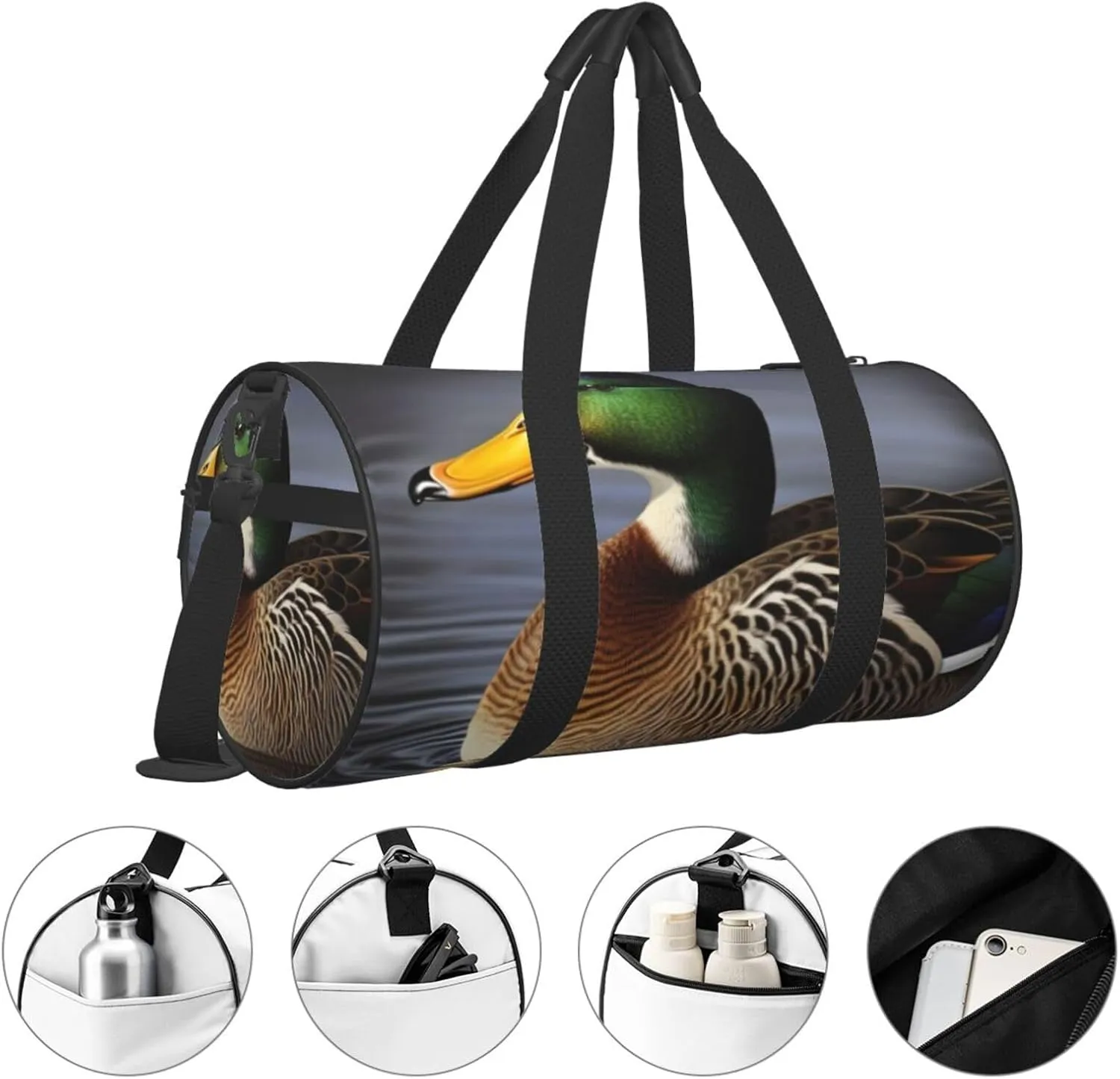 Travel Bag For Women,Mallard Duck Print Personal Item Duffle Bags,Weekend Travel Duffel Tote Bag,Travel Sport Gym Bag For Men,Airplane Travel Essentials For Flying