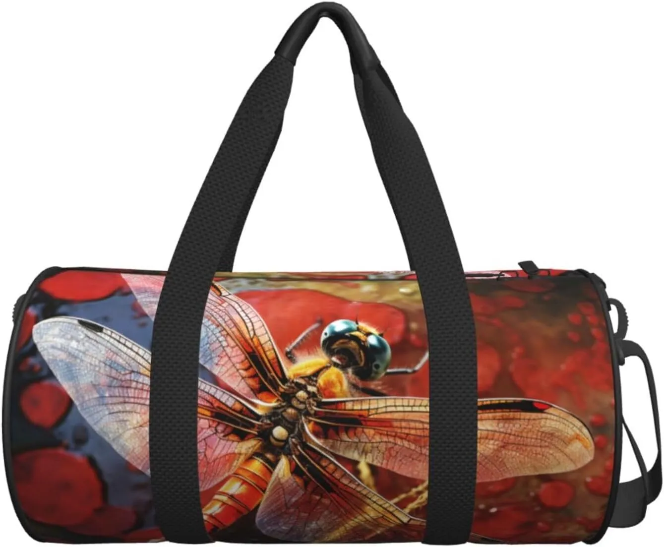 Travel Bag For Women,Red Dragonfly Print Personal Item Duffle Bags,Weekend Travel Duffel Tote Bag,Travel Sport Gym Bag For Men,Airplane Travel Essentials For Flying