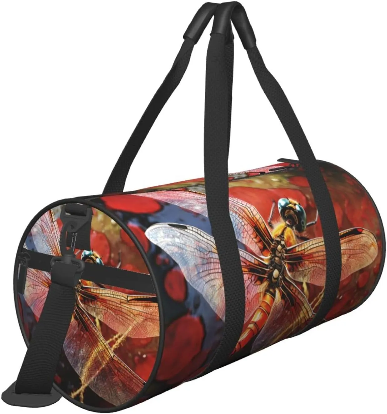 Travel Bag For Women,Red Dragonfly Print Personal Item Duffle Bags,Weekend Travel Duffel Tote Bag,Travel Sport Gym Bag For Men,Airplane Travel Essentials For Flying