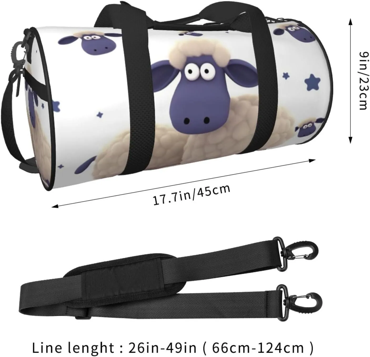 Travel Bag For Women,Sheep Print Personal Item Duffle Bags,Weekend Travel Duffel Tote Bag,Travel Sport Gym Bag For Men,Airplane Travel Essentials For Flying