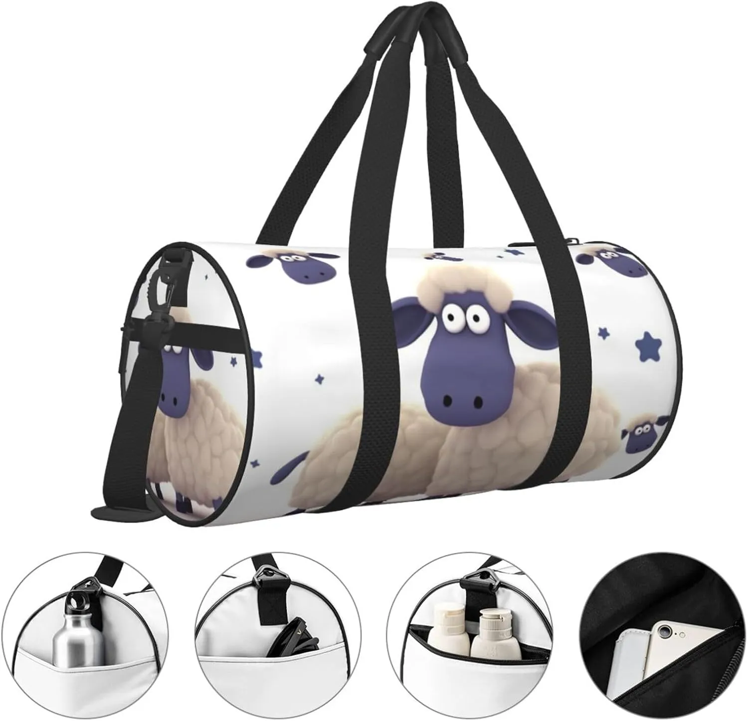 Travel Bag For Women,Sheep Print Personal Item Duffle Bags,Weekend Travel Duffel Tote Bag,Travel Sport Gym Bag For Men,Airplane Travel Essentials For Flying