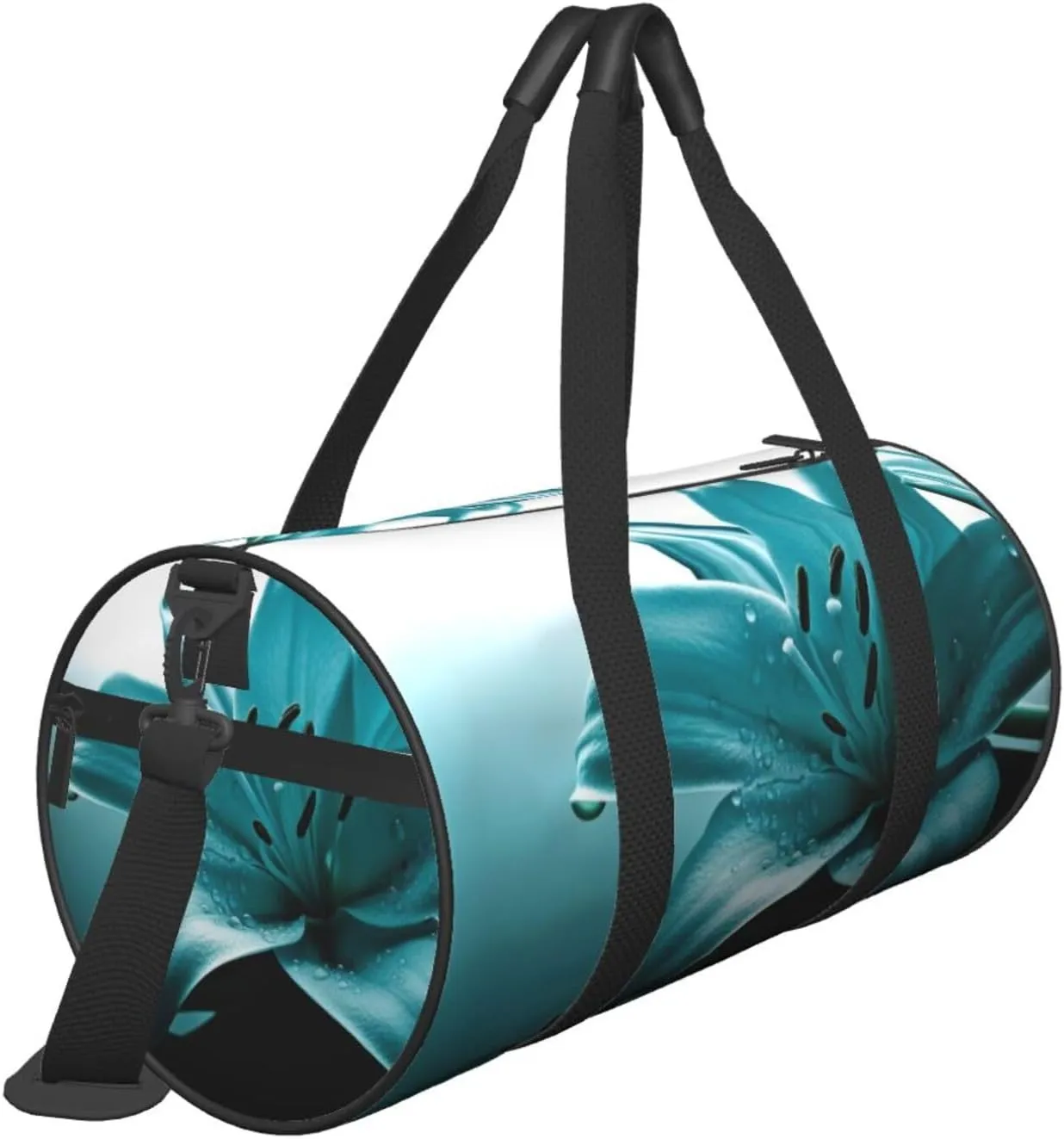 Travel Bag For Women,Teal Lily Print Personal Item Duffle Bags,Weekend Travel Duffel Tote Bag,Travel Sport Gym Bag For Men,Airplane Travel Essentials For Flying