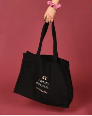 Travel bag nera "Hate sexism"