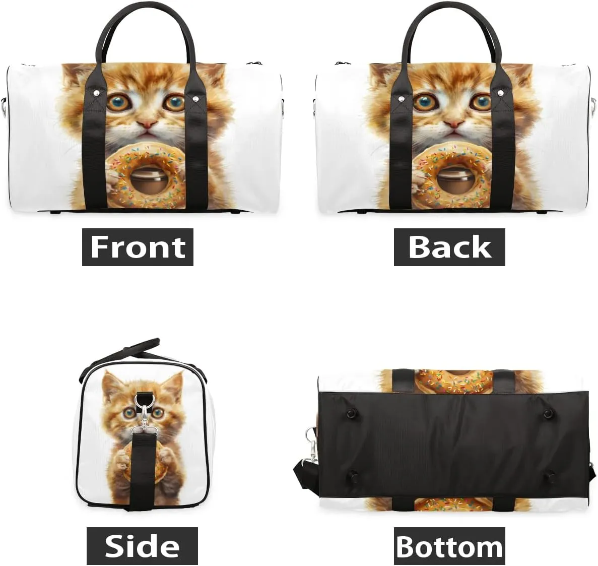 Travel Duffel Bag, Funny Animal Cat Sports Tote Gym Bag Foldable Western Aztec Weekender Bag Carry on Luggage Handle Bag Overnight Shoulder Bag for Women Men,A-1878