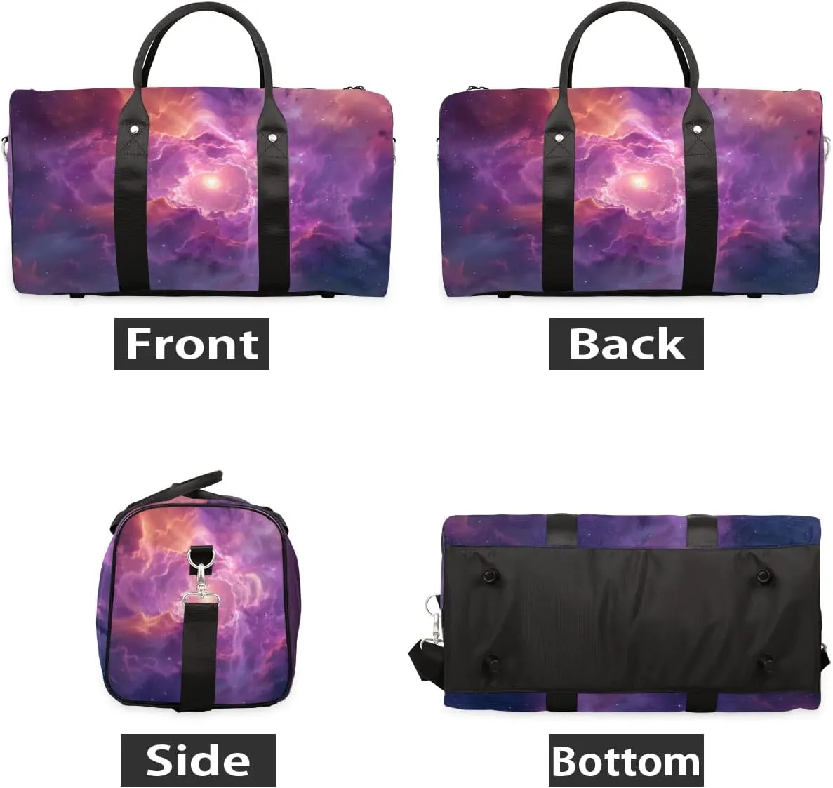 Travel Duffel Bag, Galaxy Universe Space Nebulae Sports Tote Gym Bag Foldable Western Aztec Weekender Bag Carry on Luggage Handle Bag Overnight Shoulder Bag for Women Men,A-003