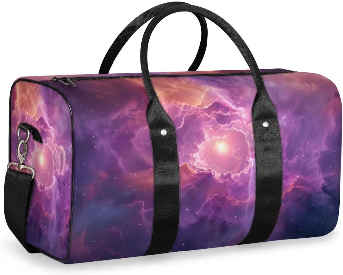 Travel Duffel Bag, Galaxy Universe Space Nebulae Sports Tote Gym Bag Foldable Western Aztec Weekender Bag Carry on Luggage Handle Bag Overnight Shoulder Bag for Women Men,A-003