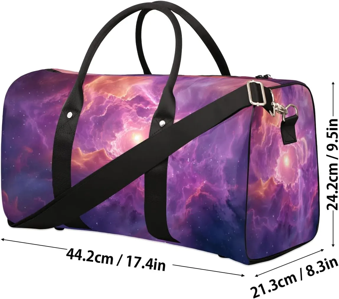 Travel Duffel Bag, Galaxy Universe Space Nebulae Sports Tote Gym Bag Foldable Western Aztec Weekender Bag Carry on Luggage Handle Bag Overnight Shoulder Bag for Women Men,A-003
