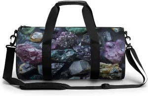 Travel Duffel Bag Weekender Bags for Men Women Large Capacity Overnight Bags Gems And Minerals Travel Sports Gym Bag Canvas Carry On Tote Bags for Travel Yoga
