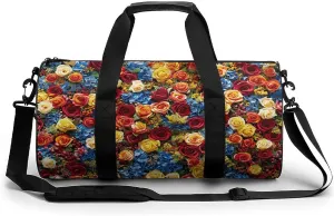 Travel Duffel Bag Weekender Bags for Men Women Large Capacity Overnight Bags Romantic Flower Display Travel Sports Gym Bag Canvas Carry On Tote Bags for Travel Yoga