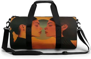 Travel Duffel Bag Weekender Bags for Men Women Large Capacity Overnight Bags Warm Color Painting Travel Sports Gym Bag Canvas Carry On Tote Bags for Travel Yoga