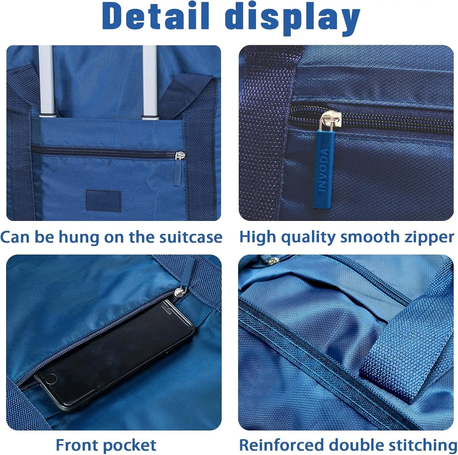 Travel Duffel Bags 12 PCS Foldable Travel Bag Tote Carry on Luggage Waterproof Sports Gym Bag Lightweight Large Weekender Overnight Bag for Women and Men (12 PCS)