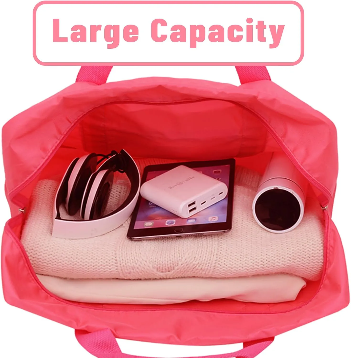 Travel Duffel Bags 12 PCS Foldable Travel Bag Tote Carry on Luggage Waterproof Sports Gym Bag Lightweight Large Weekender Overnight Bag for Women and Men (12 PCS)