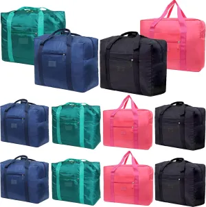 Travel Duffel Bags 12 PCS Foldable Travel Bag Tote Carry on Luggage Waterproof Sports Gym Bag Lightweight Large Weekender Overnight Bag for Women and Men (12 PCS)