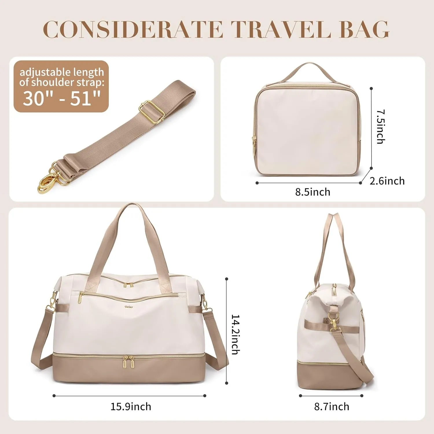 Travel Duffel Bags for Women: Weekender Bags with Shoe Compartment Carry on Overnight Bag with Toiletry Bag Gym Bag with Wet Pocket Personal Item Travel Bags Hospital for Labor Delivery