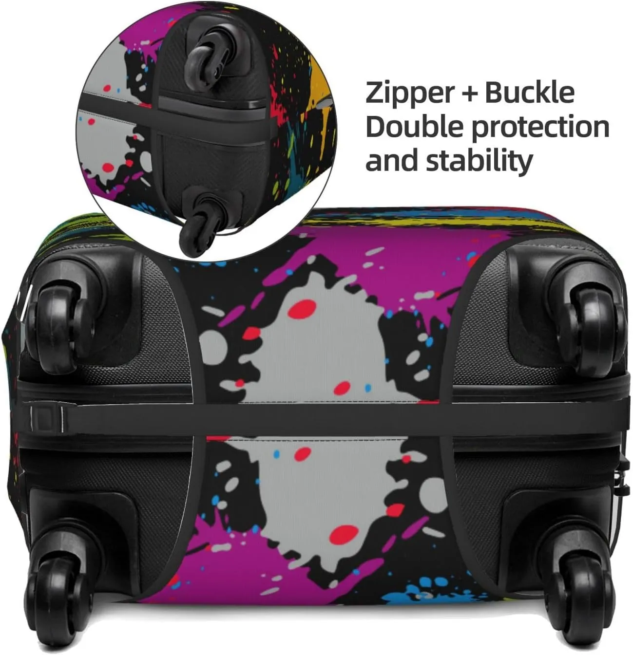 Travel Luggage Cover Dark Colorful Paint Luggage Suitcase Protector Baggage Fit 29-32 Inch