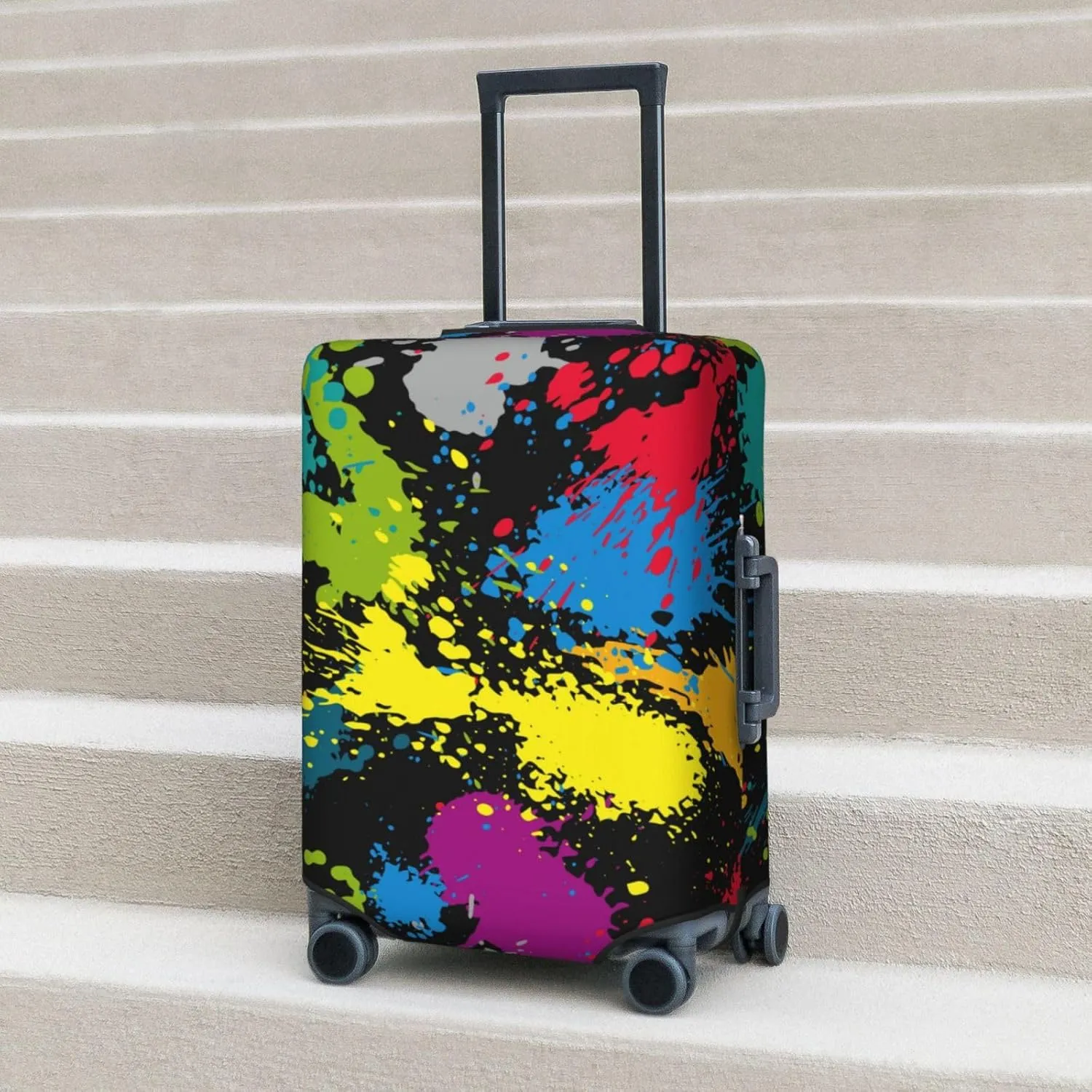Travel Luggage Cover Dark Colorful Paint Luggage Suitcase Protector Baggage Fit 29-32 Inch