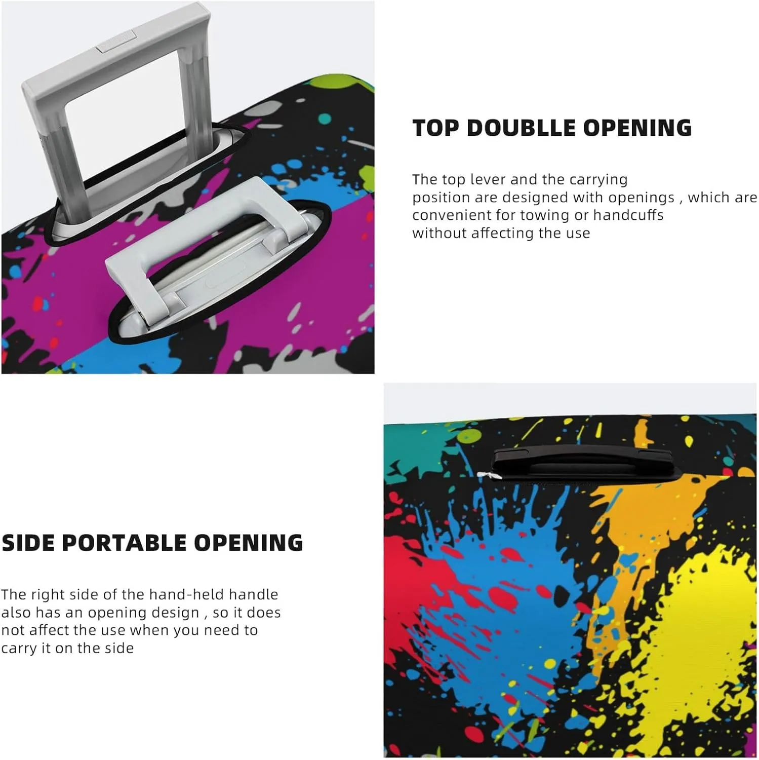 Travel Luggage Cover Dark Colorful Paint Luggage Suitcase Protector Baggage Fit 29-32 Inch