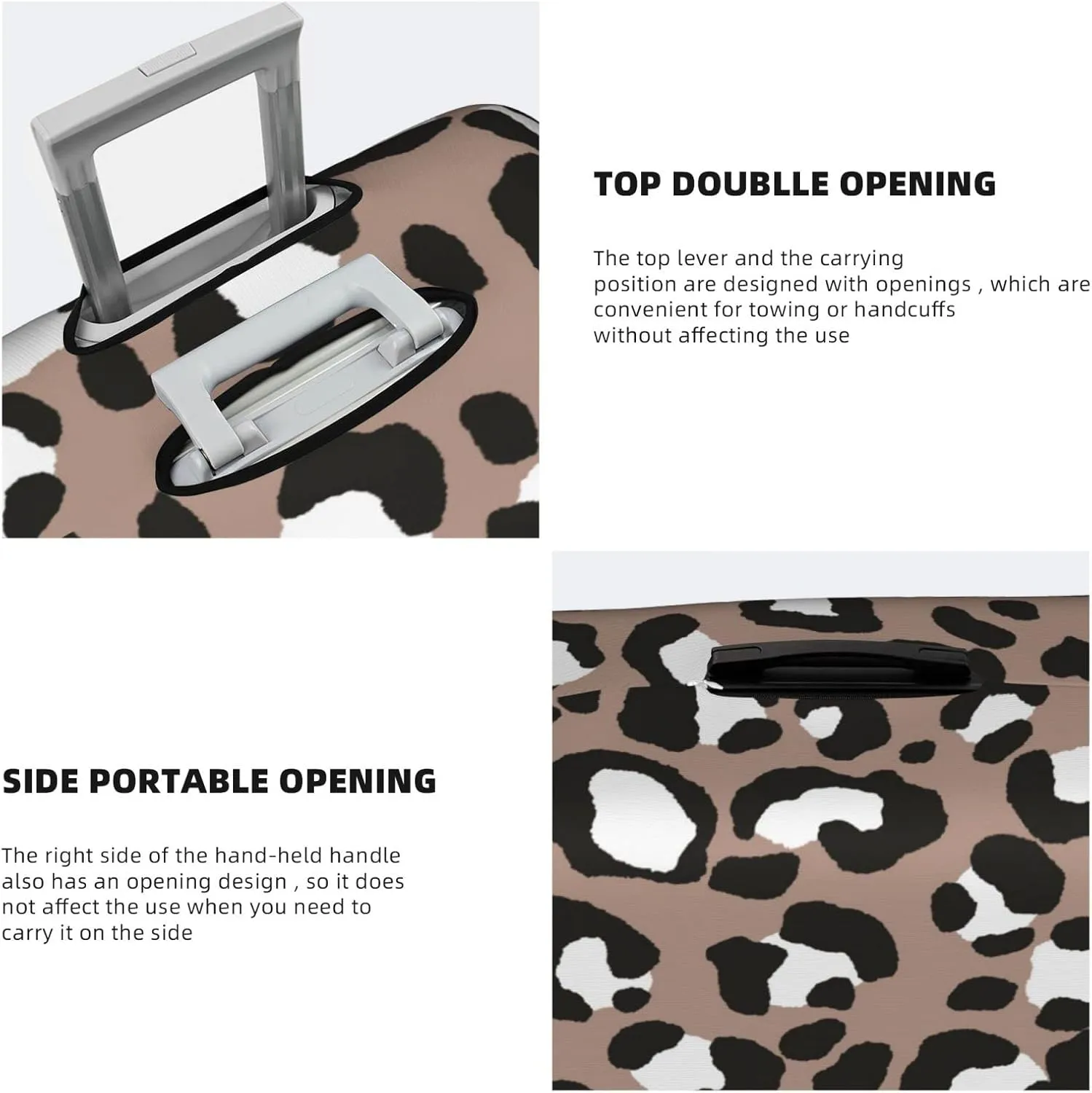 Travel Luggage Cover Fits 18-32 Inch Luggage, Abstract Leopard Print Travel Suitcase Cover Elastic Washable Wheeled Luggage Protector for Kid and Adult