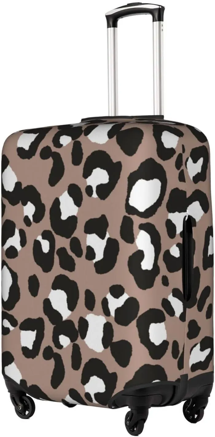 Travel Luggage Cover Fits 18-32 Inch Luggage, Abstract Leopard Print Travel Suitcase Cover Elastic Washable Wheeled Luggage Protector for Kid and Adult