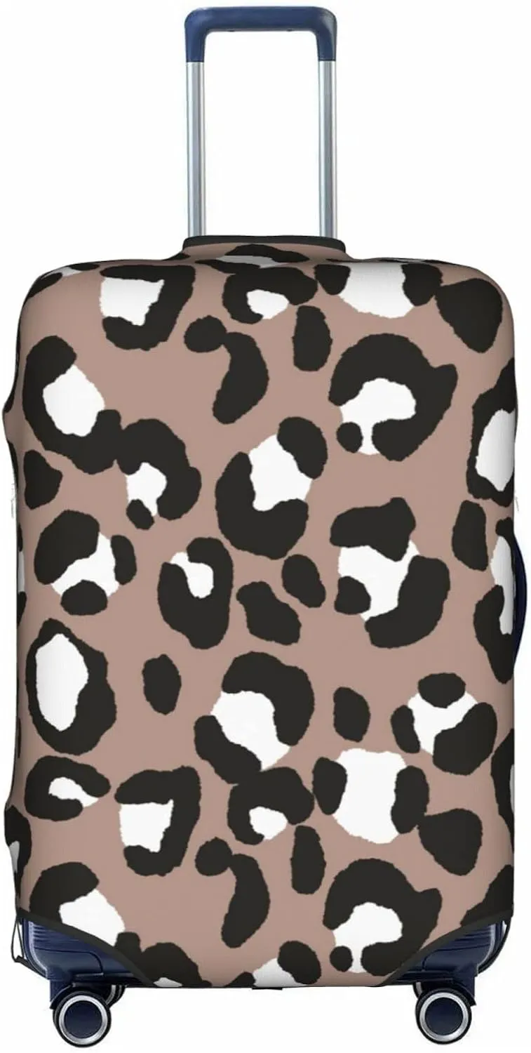 Travel Luggage Cover Fits 18-32 Inch Luggage, Abstract Leopard Print Travel Suitcase Cover Elastic Washable Wheeled Luggage Protector for Kid and Adult