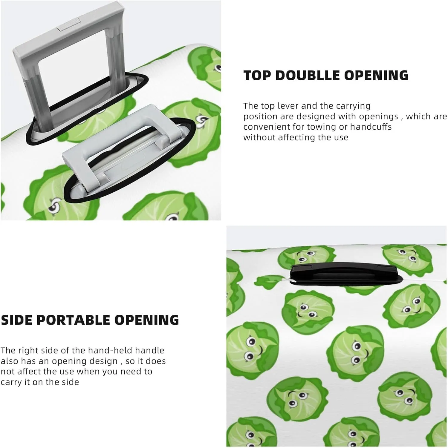 Travel Luggage Cover Protector - Bright Cabbage Cute Eyes Funny Anti-Scratch Suitcase Covers Fits 18-32 Inch Luggage