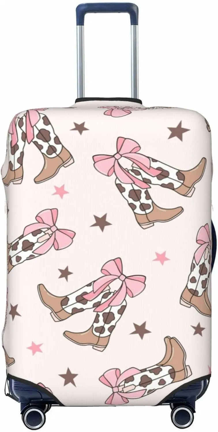 Travel Luggage Cover,Bows Cowgirl Boots Suitcase Protector Protector Elastic Anti-Scratch Washable, Suitcase Cover For Wheeled Suitcase Kid Adult Travel Baggage Accessories,Medium